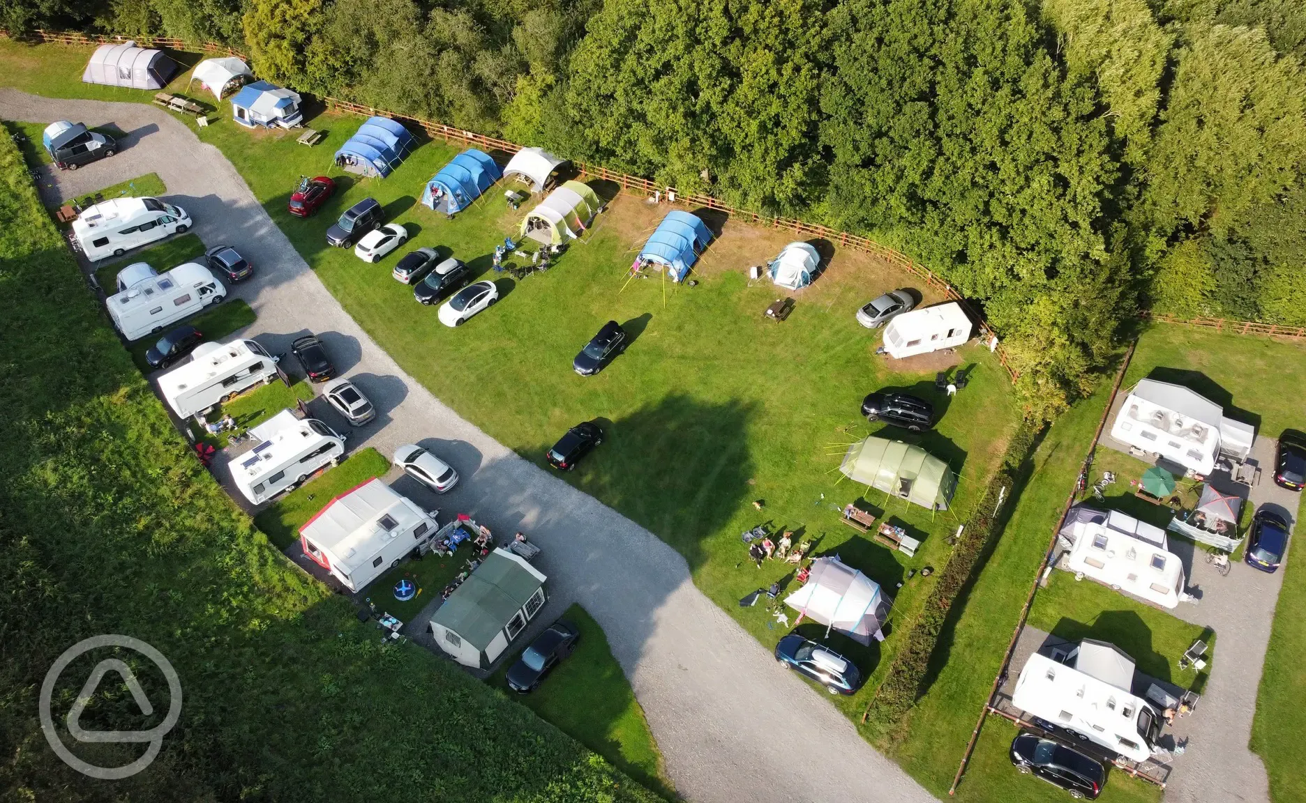 Aerial of the electric grass pitches