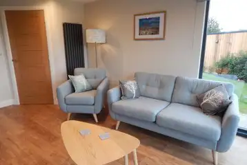 Graze Garth ensuite glamping lodge lounge area