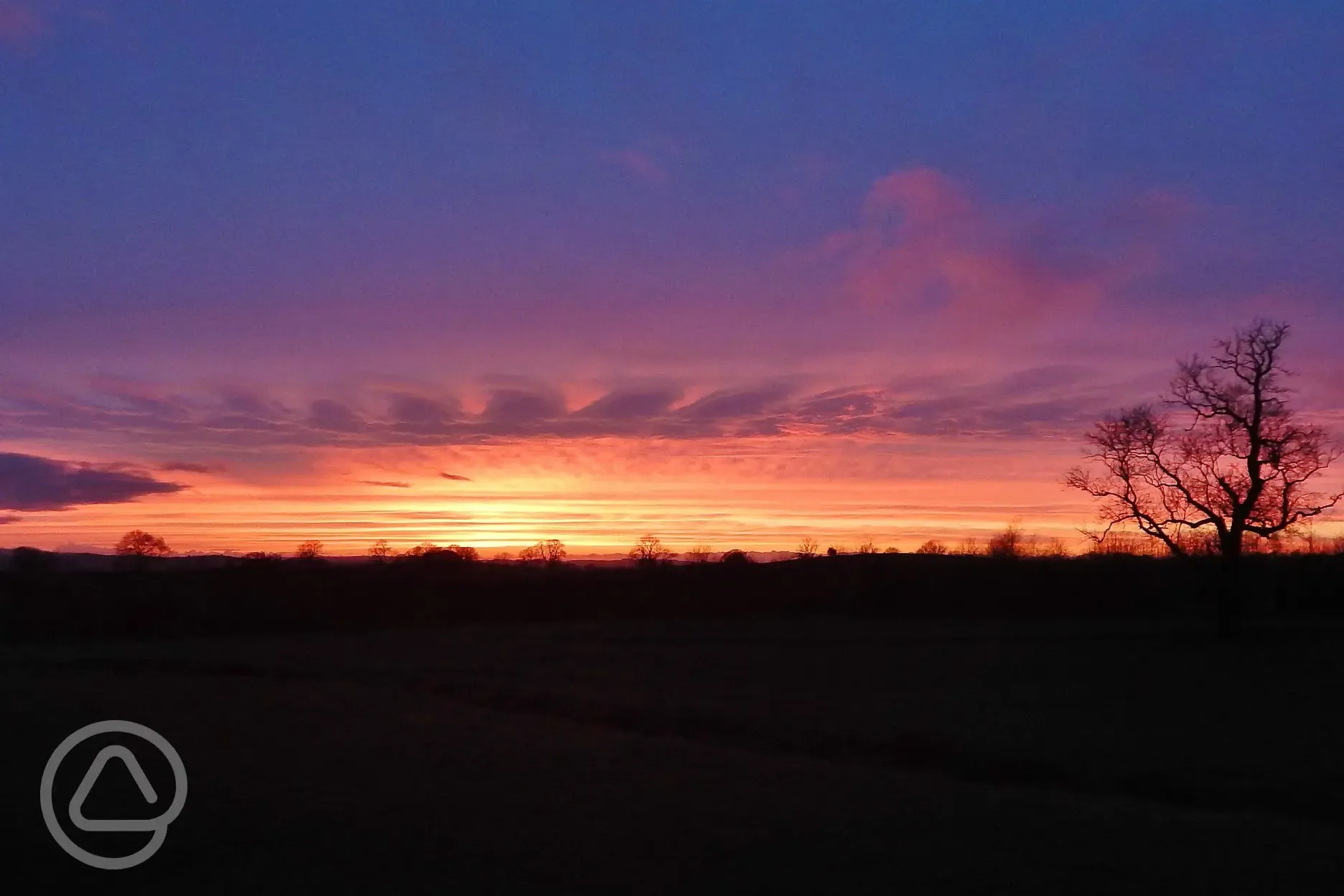 Sunset views from Thornbrook Barn