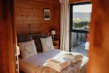Wood cabin bedroom Wood cabin bedroom