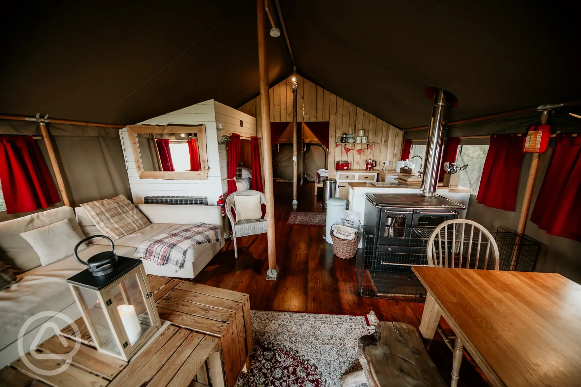 Safari tent kitchen