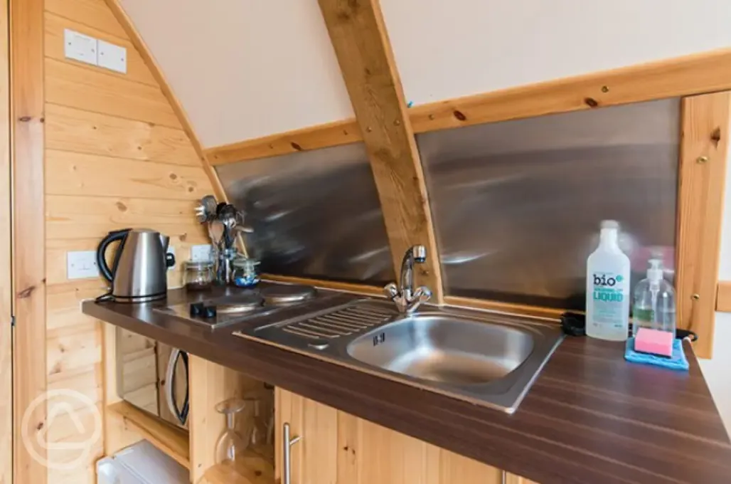Eco pod kitchenette
