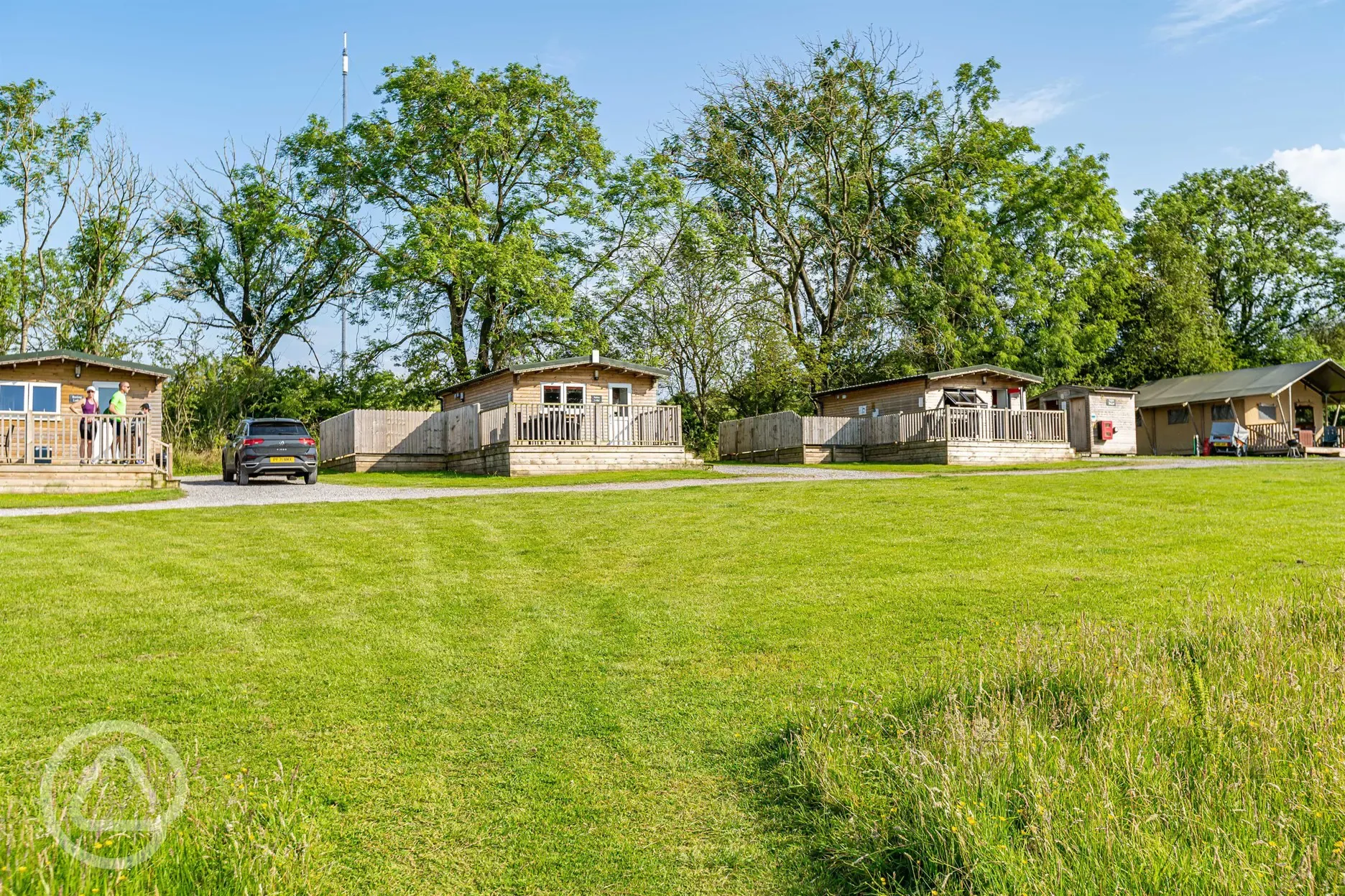 Glamping cabins with a hot tub