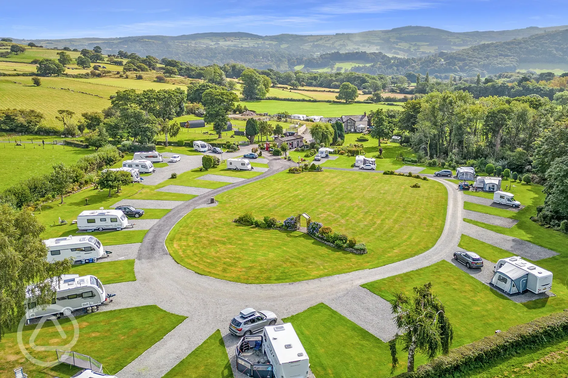 Aerial of electric hardstanding pitches