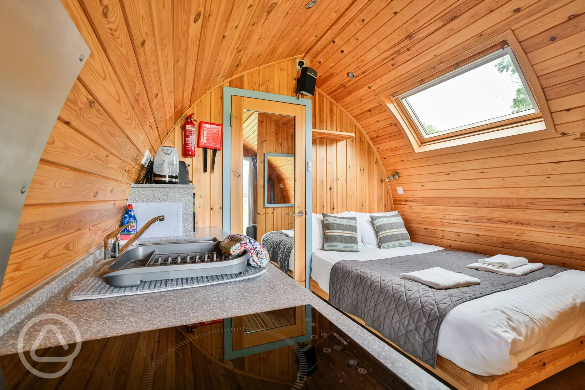 Glamping pod interior