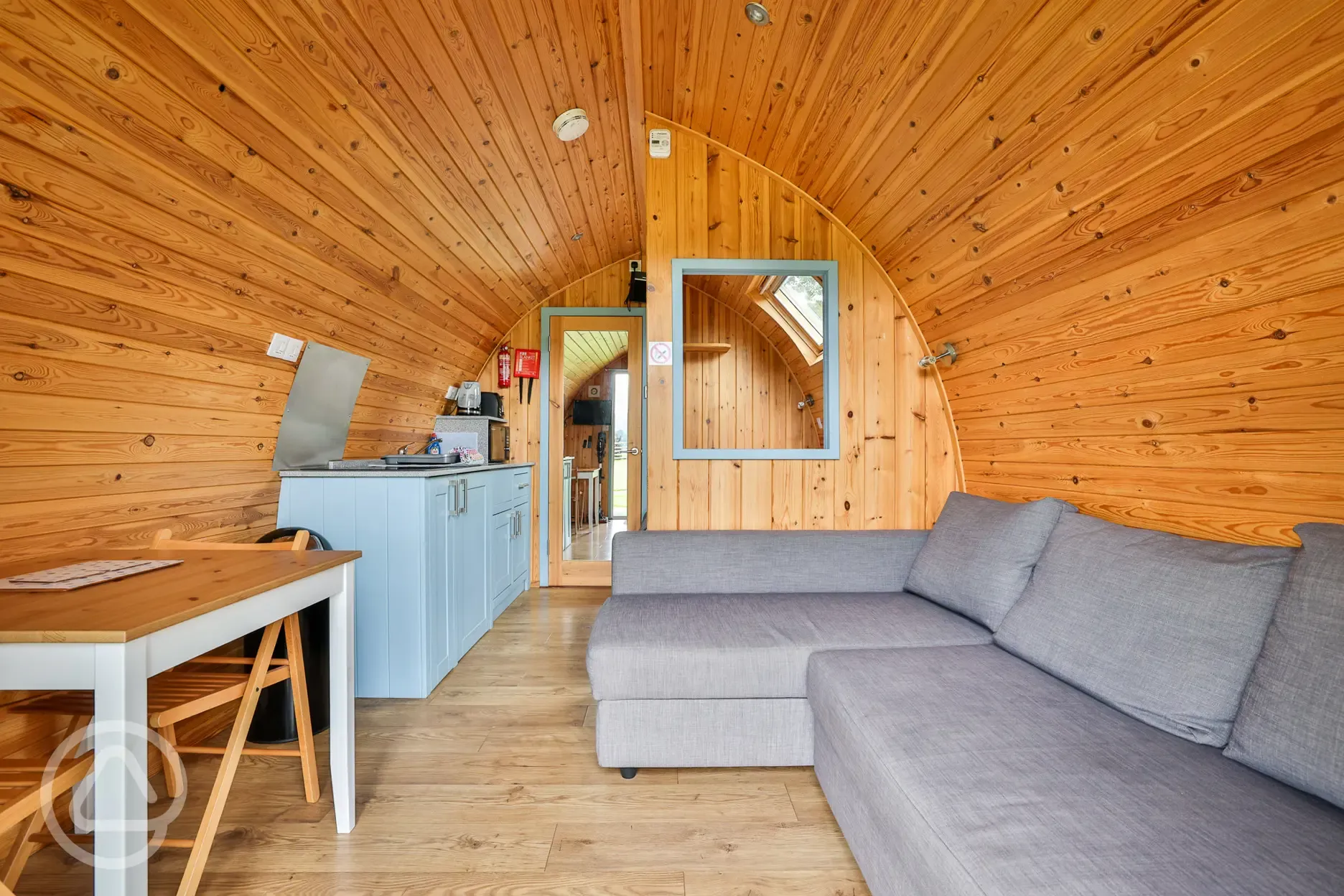 Glamping pod interior