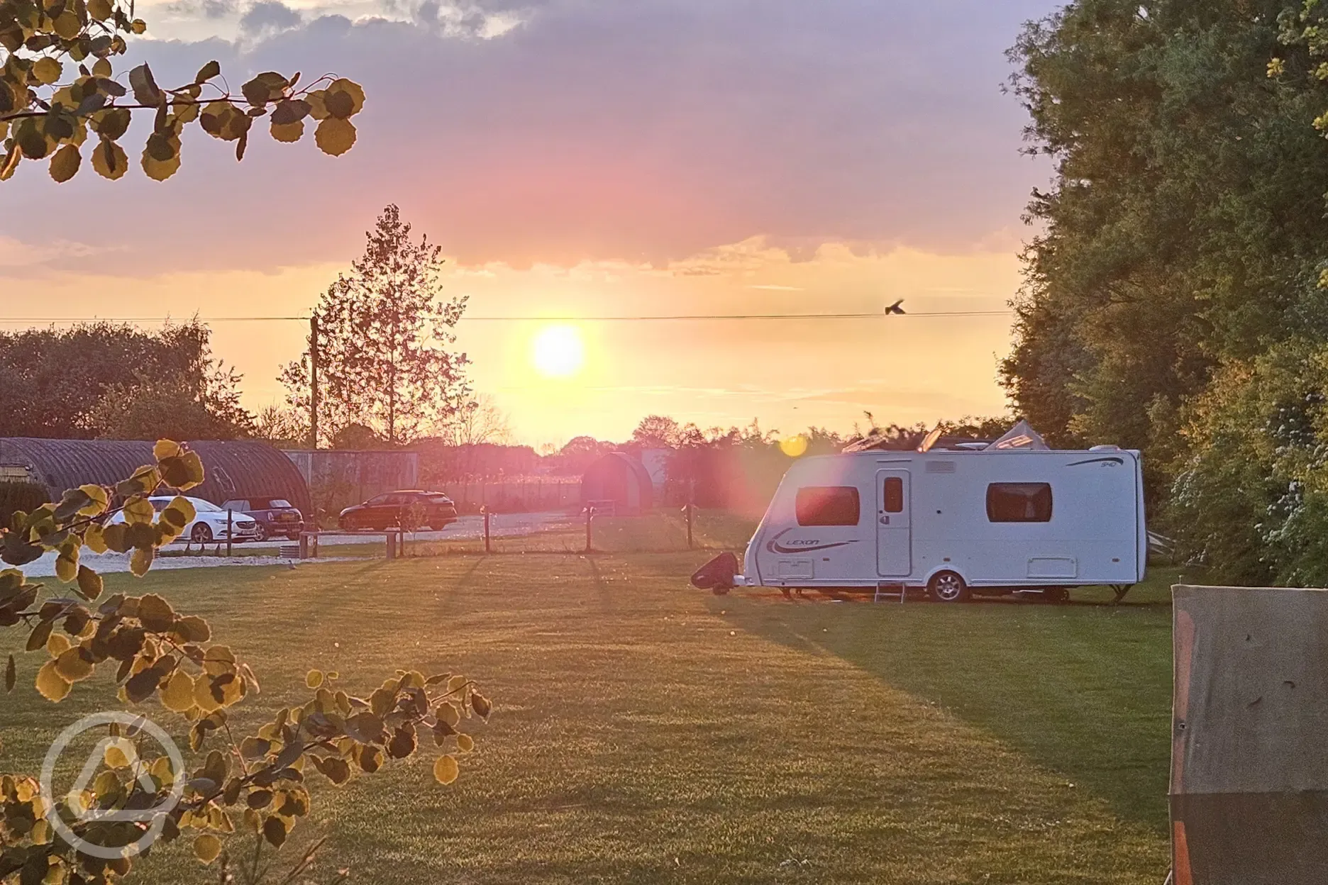 Sunset over camp field