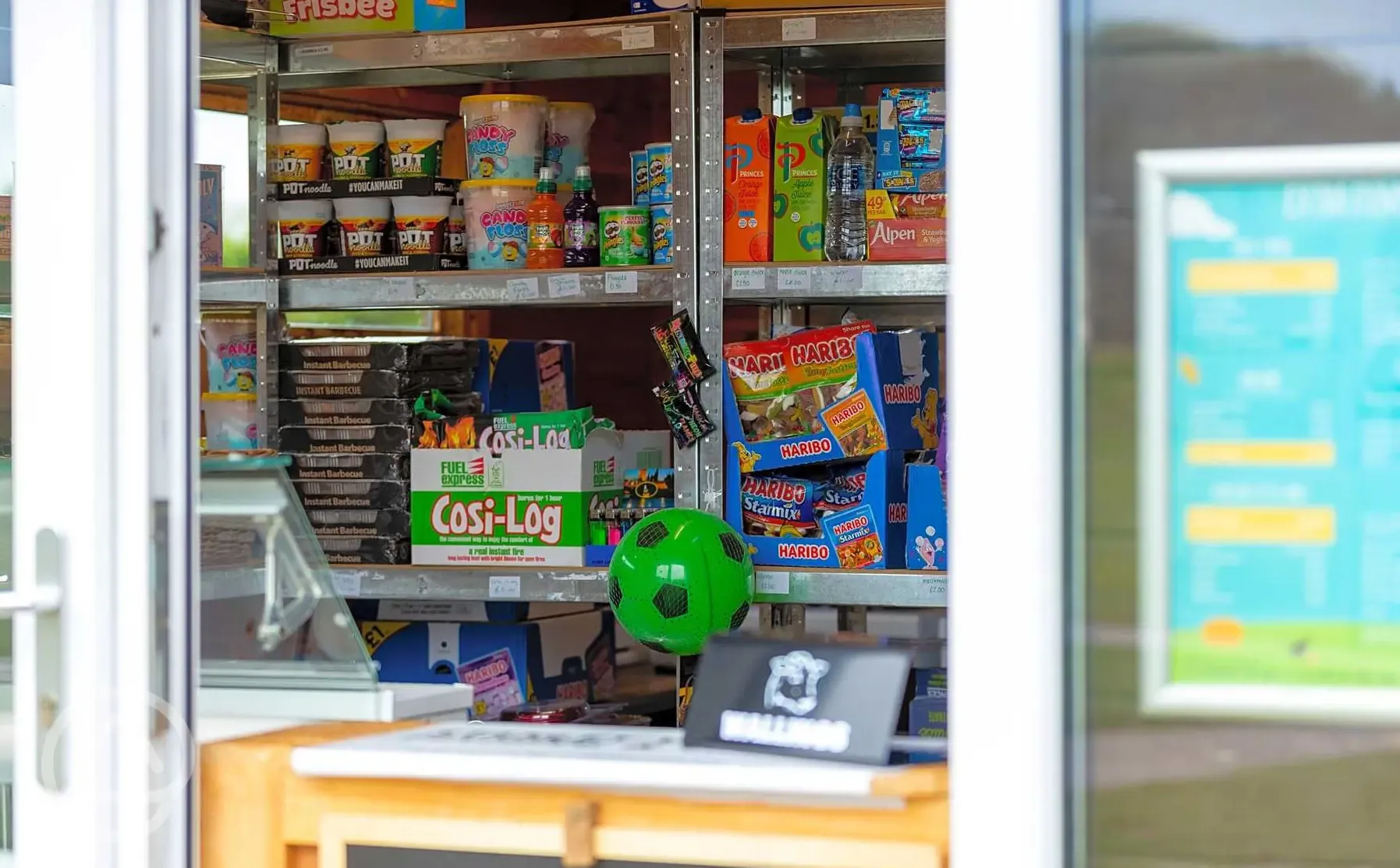 Onsite shop stocked with sweets and snacks
