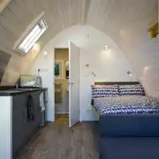 Elite pod well-equipped kitchenette and dining space