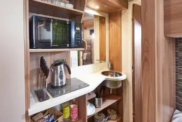 Glamping pod compact kitchenette