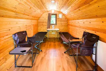 Camping pod interior