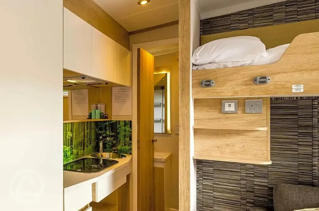 Ensuite glamping pod interior