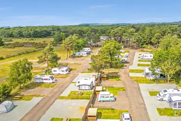 Aerial view of the campsite