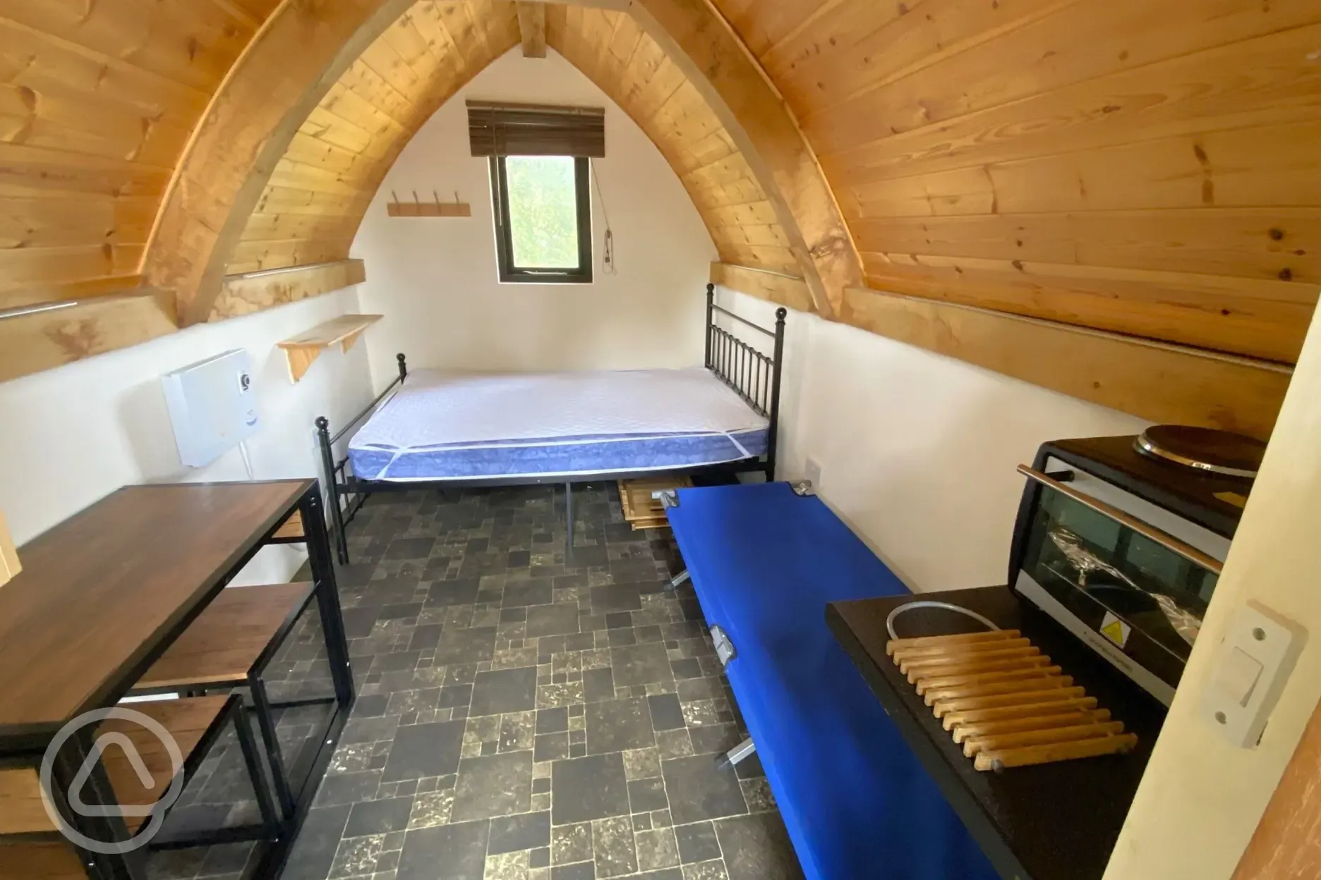 Oak Pods interior, please bring your own bedding