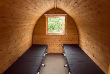 Acorn camping pod interior