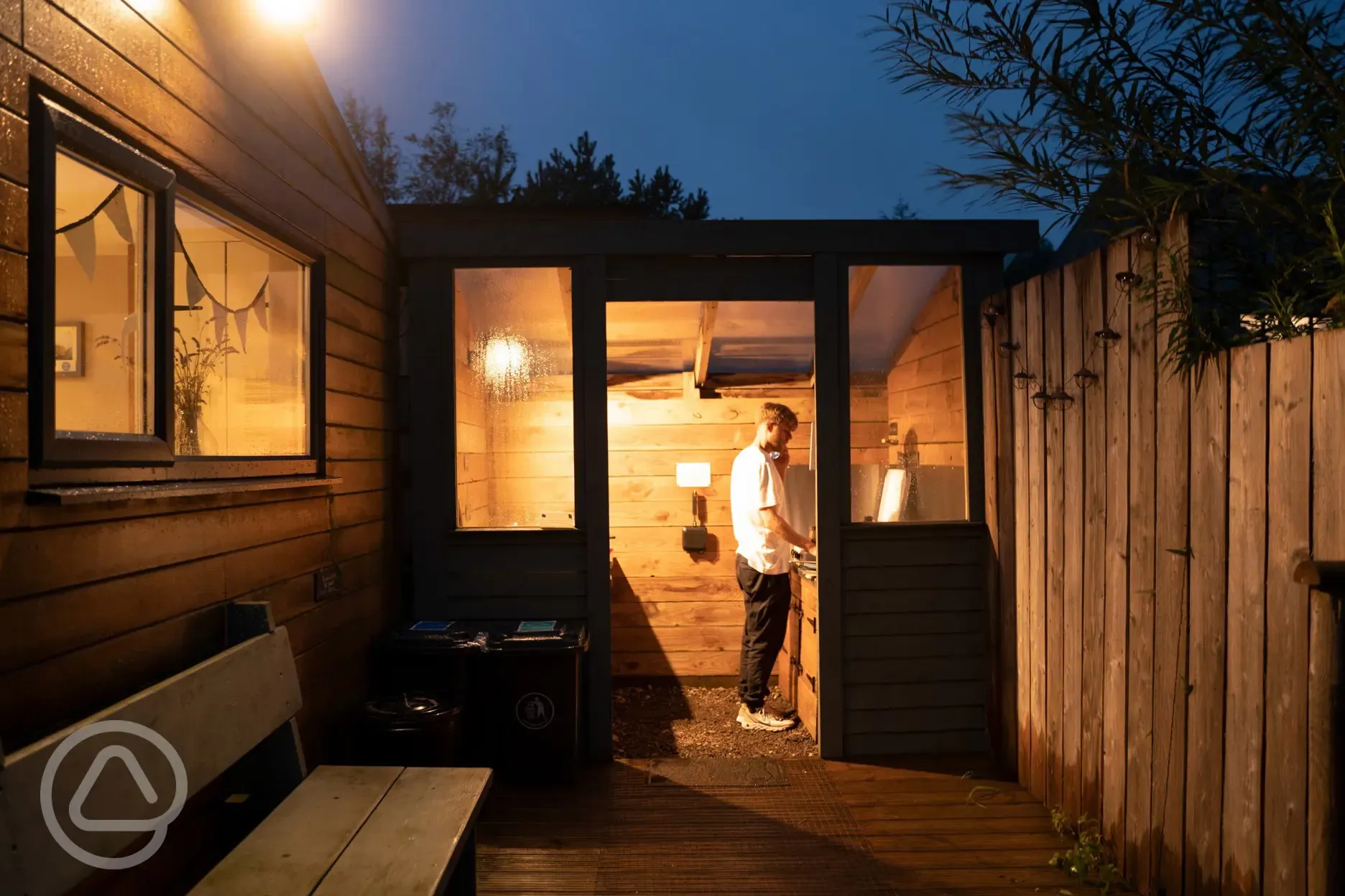 Kitchen area at night