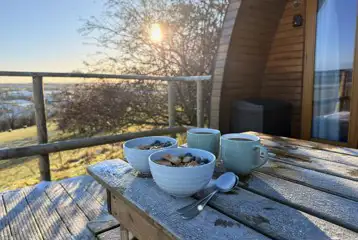 Breakfast at Bluebell pod Breakfast at Bluebell pod