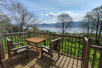 Wee Lodge glamping pod decking and views Wee Lodge glamping pod decking and views