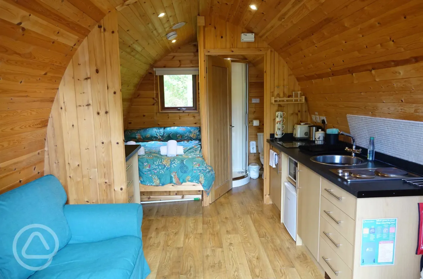 Wee Lodge glamping pod interior