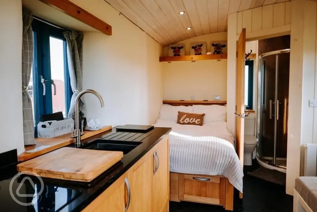 Three Little Pigs lodge interior