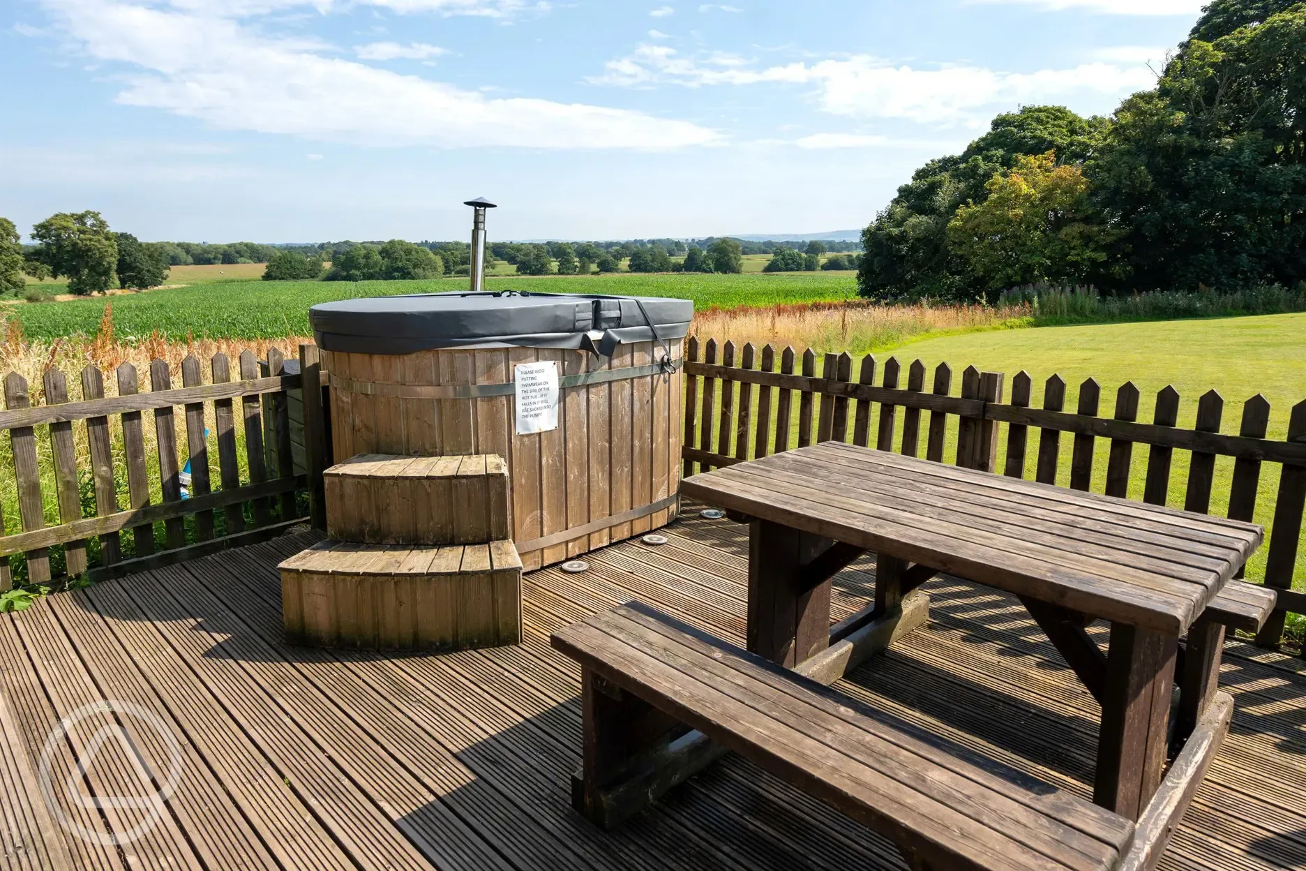 Badger pod with hot tub