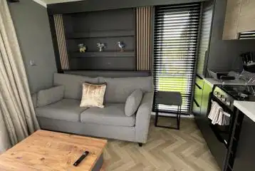 Glamping S-pods kitchen and living area Glamping S-pods kitchen and living area