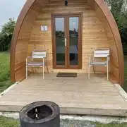 Camping pod (two person) with small decking and fire pit Camping pod (two person) with small decking and fire pit