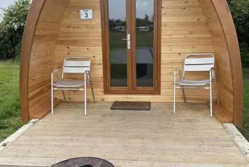 Camping pod (two person) with small decking and fire pit Camping pod (two person) with small decking and fire pit