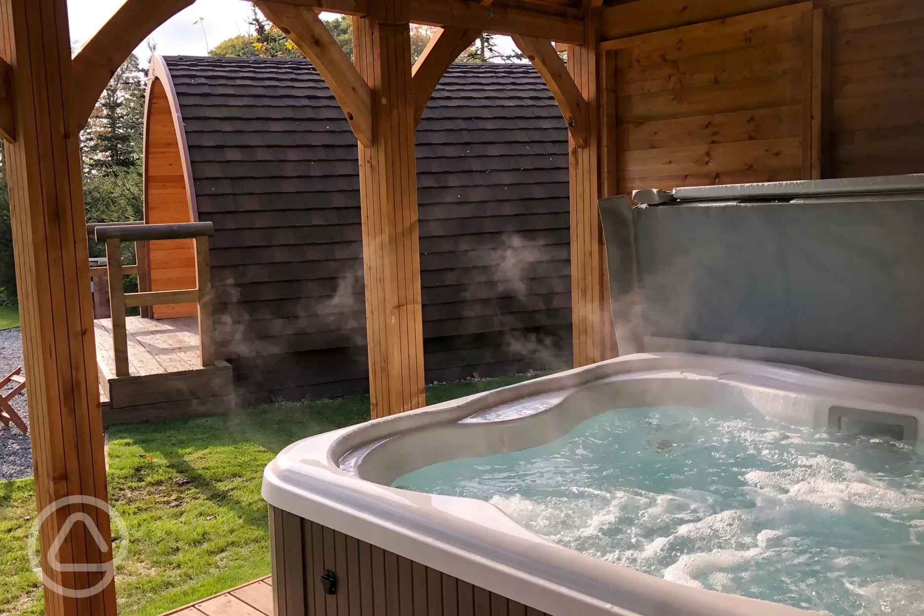 Bunny pod with hot tub