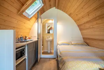 Bambi ensuite glamping pod double bed and kitchenette Bambi ensuite glamping pod double bed and kitchenette