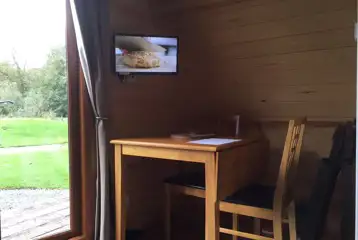 Pod dining table and TV