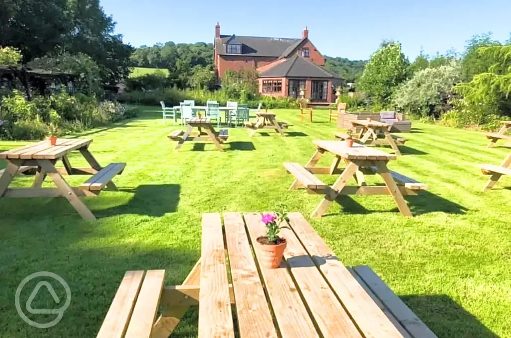 The old potting shed outdoor seating area