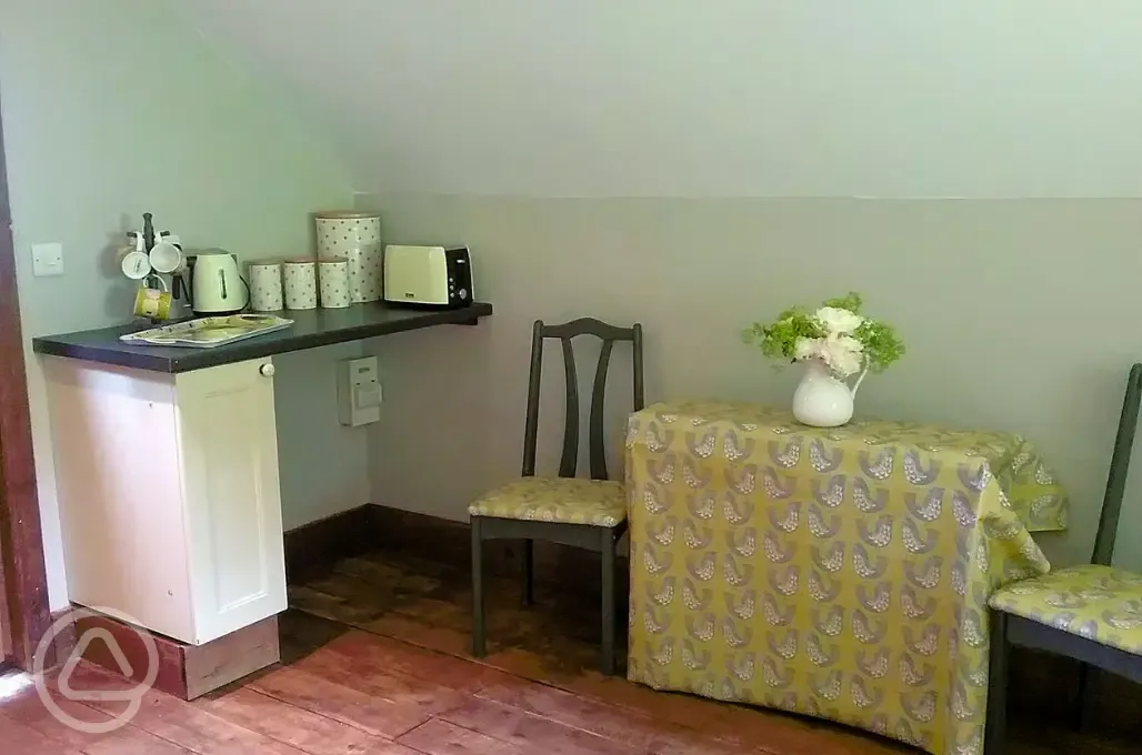 Glamping lodge interior