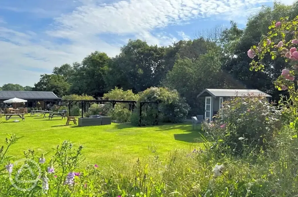 The old potting shed outdoor seating area