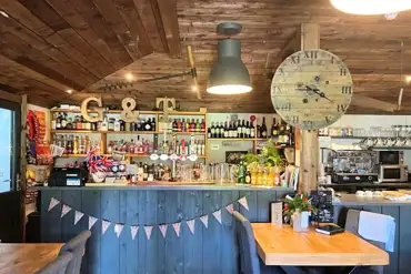 The bar in the old potting shed at Brook House Farm (open daily)
