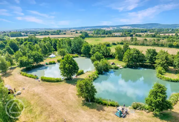 Fishing lakes aerial