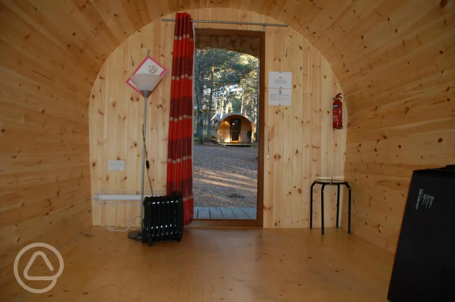 Camping pod interior