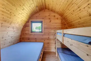 Family glamping pod double bed and bunk beds Family glamping pod double bed and bunk beds