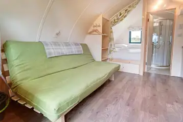 The Rushy Lot Pod Cabin interior and ensuite