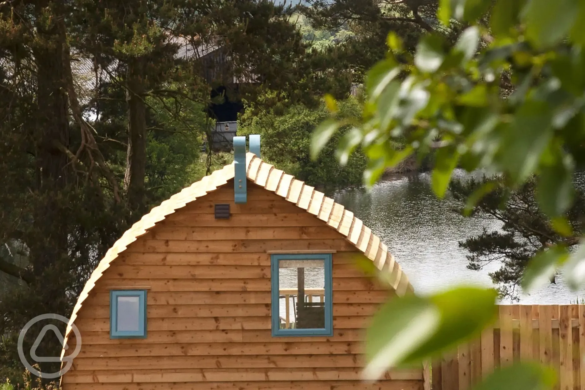 Cabins overlooking the lake