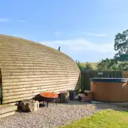 Optional wood-fired hot tubs