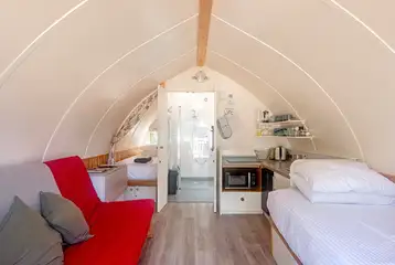 Humbleton with two fixed single beds, king size sofa bed and kitchen