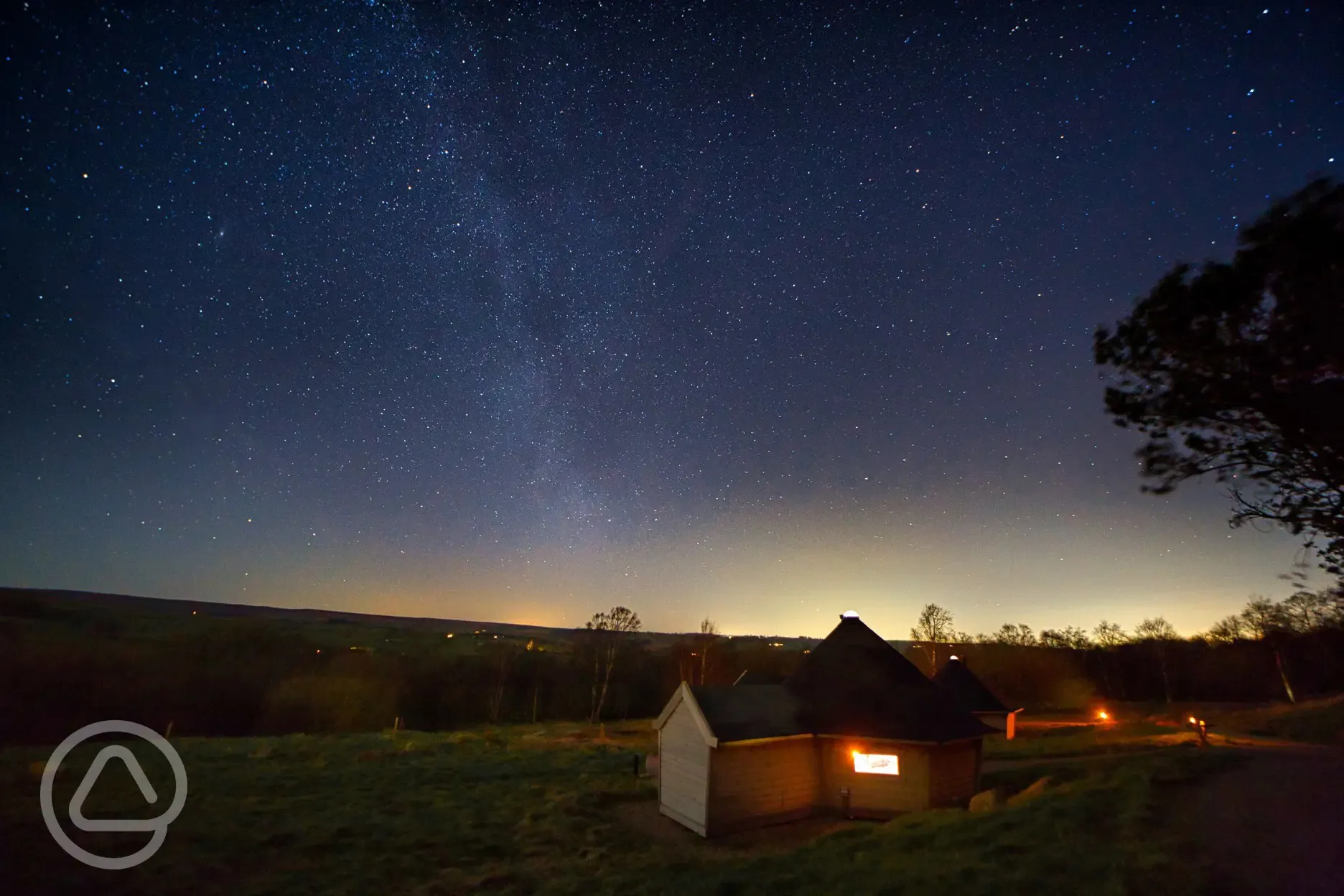 Cabins at night