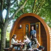 Camping pods with picnic benches (dog friendly)
