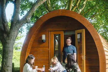 Camping pods with picnic benches (dog friendly)