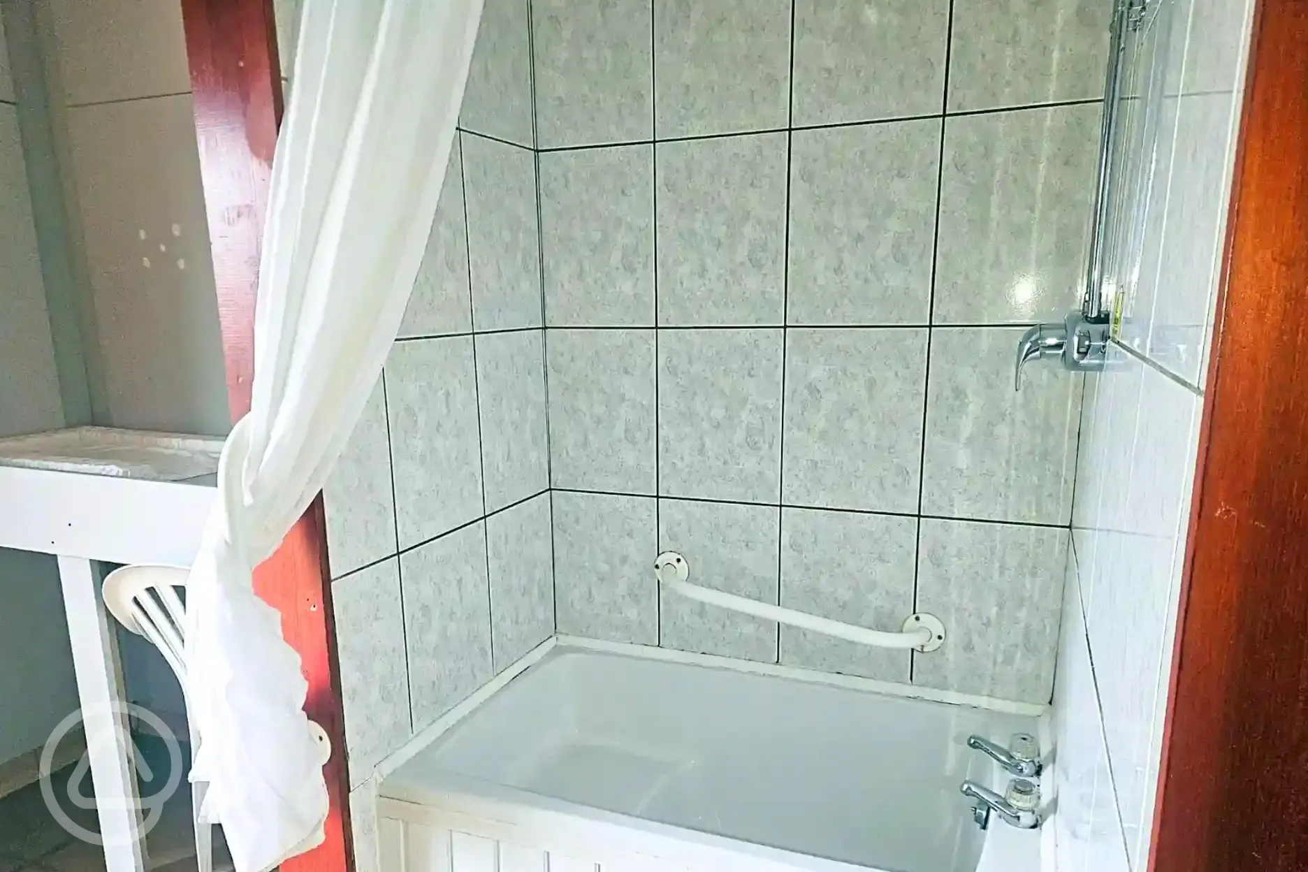 Family bathroom with a shower/bath