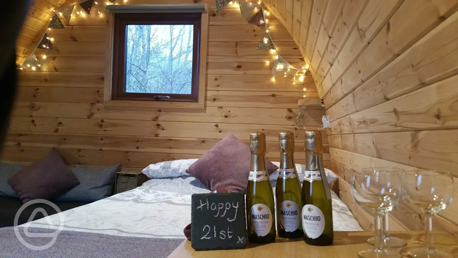 Glamping pod interior