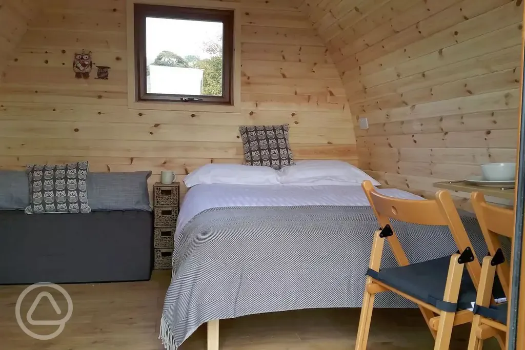 Glamping pod interior