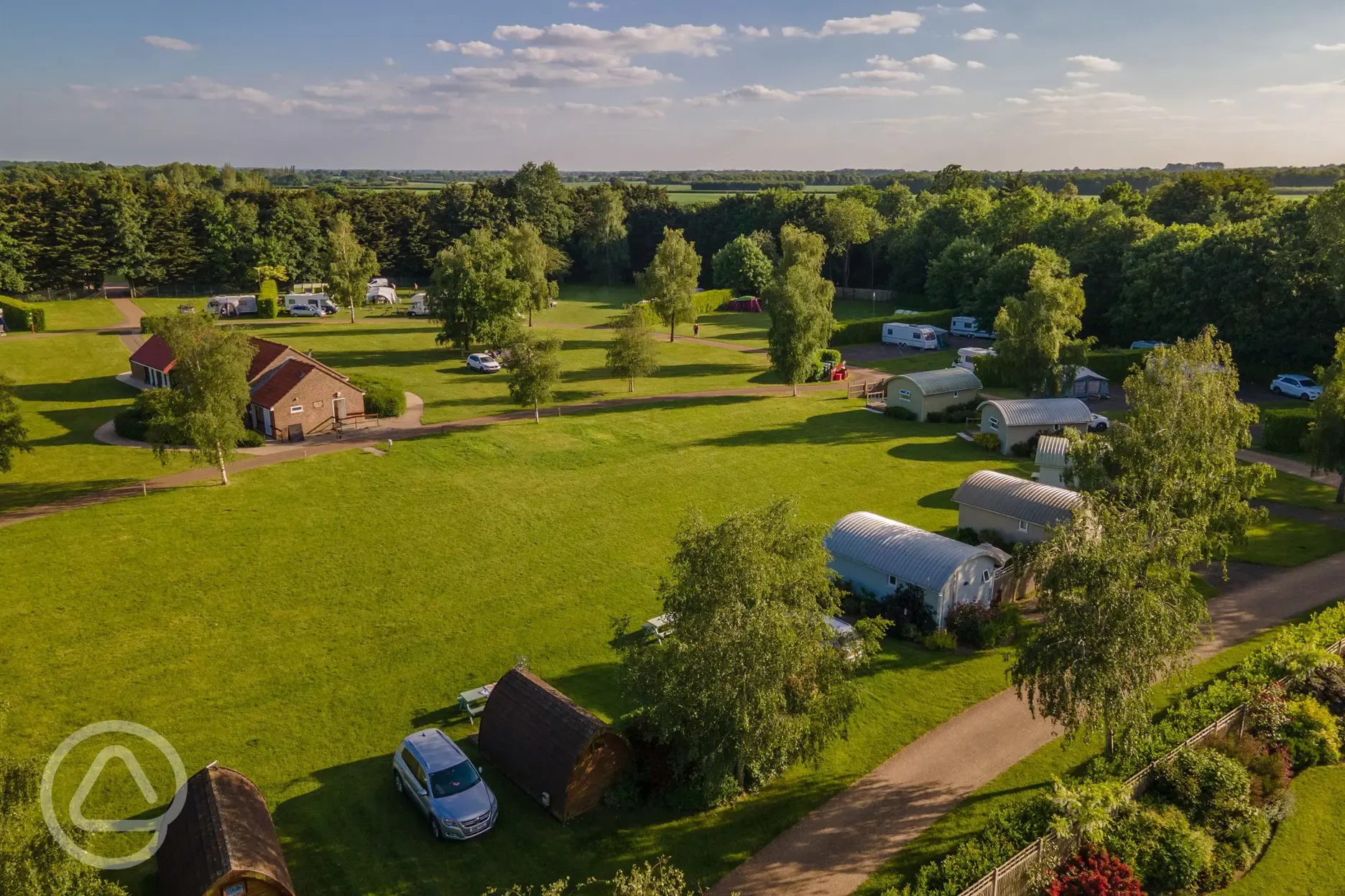 Overlooking the glamping area