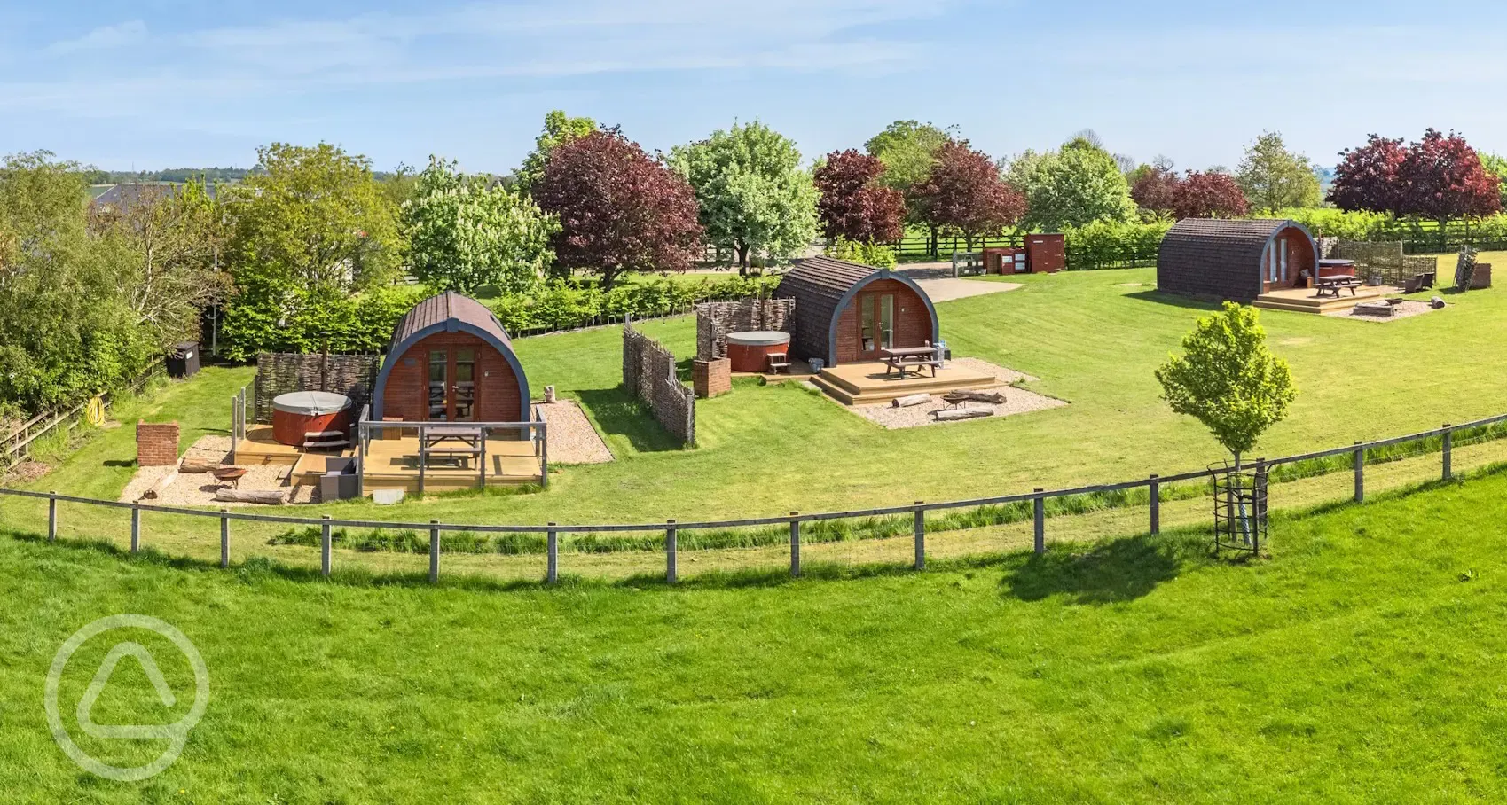 Glamping pods with hot tubs